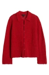 Rag & Bone Khloe Crochet Cardigan In Port Red