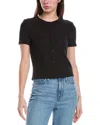 Rag & Bone Eloise Short Sleeve Cardigan In Navy Multi In Black