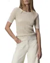 Rag & Bone Kilee Striped Ribbed Cotton-blend Top In Taupe