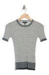 Rag & Bone Kilee Stripe Short Sleeve Sweater In Salute