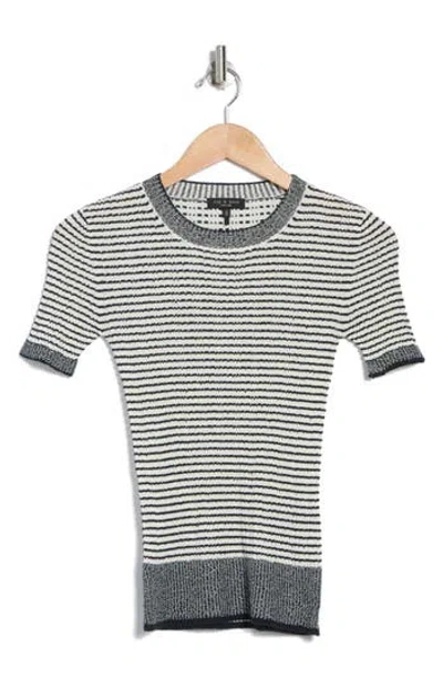 Rag & Bone Kilee Stripe Short Sleeve Sweater In Salute
