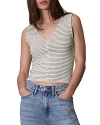 Rag & Bone The Knit Stripe Button Up Tank Ivorymult In Ivory Multi