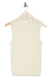 Rag & Bone Christina Funnel Neck Sleeveless Wool Blend Pointelle Sweater In Ivory