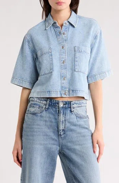 Rag & Bone Lana Crop Denim Button-up Shirt