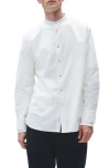 Rag & Bone Landon Band Collar Stretch Cotton Button-up Shirt In Marsh