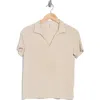 Rag & Bone Lea Modal Blend Polo In Beige/white Multi