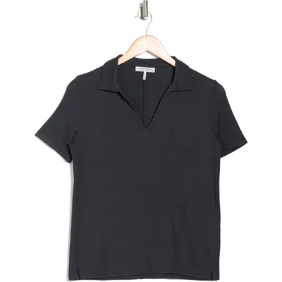 Rag & Bone Lea Modal Blend Polo In Black