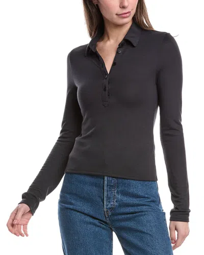 Rag & Bone Lea Polo Shirt In Black
