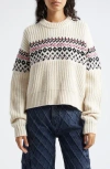 Rag & Bone Leigh Fair Isle Crewneck Sweater In Ivory