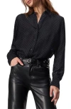 Rag & Bone Lila Long-sleeve Burnout Shirt In Black