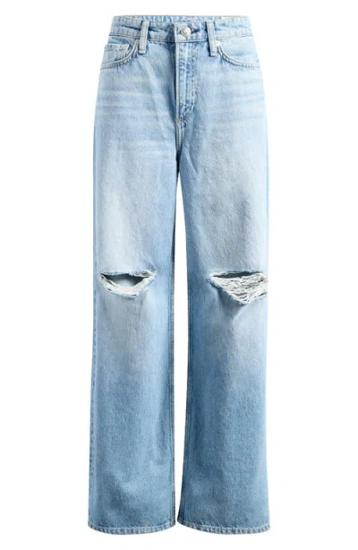 RAG & BONE RAG & BONE LOGAN DISTRESSED MID RISE WIDE LEG JEANS