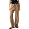 Rag & Bone Tan Logan Linen-blend Beach Lounge Pants In Mutedbrown