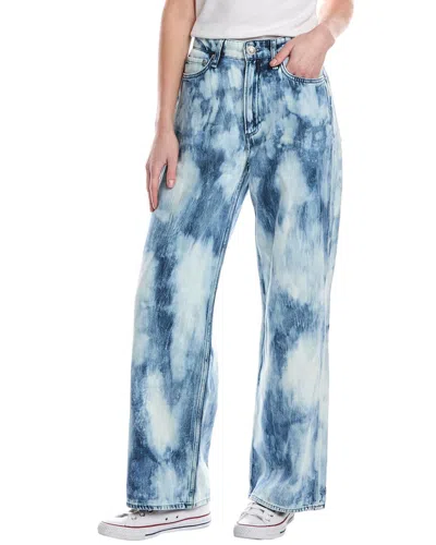 Rag & Bone Logan Indigo Watercolor Wide Leg Jean In Blue