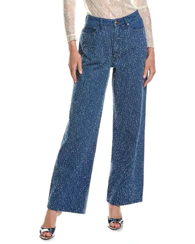 Rag & Bone Logan Mid Tweed Mid-rise Wide Leg Jean In Blue
