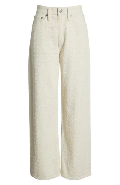 Rag & Bone Off-white Featherweight Logan Wide-leg Jeans In Ecru