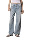 Rag & Bone Logan Crystal Embellished Wide Leg Jeans In Misty With Jewel