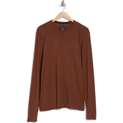 Rag & Bone Long Sleeve Crewneck T-shirt In Morel