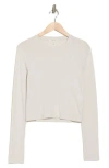 Rag & Bone Cropped Long Sleeve Ribbed T-shirt In Stone