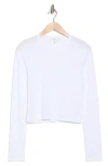 Rag & Bone Essie Long Sleeve Ribbed Crop T-shirt In White