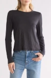 Rag & Bone Long Sleeve Slub Knit Top In Black