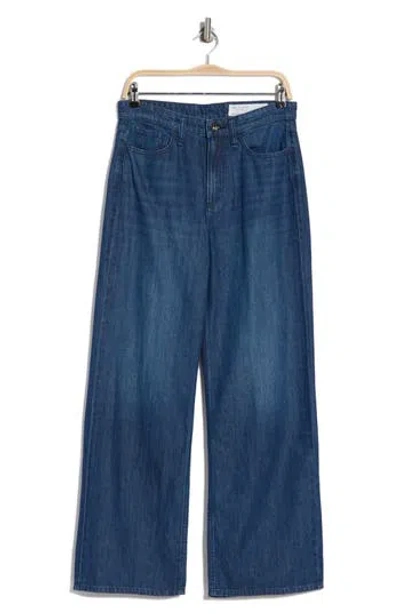 Rag & Bone Lori Mid Rise Wide Leg Pants In Dark Wash