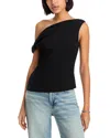 Rag & Bone Twisted Pleated Shoulder Strap Vest In Black