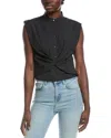 Rag & Bone Louisa Twist Front Shirt In Black