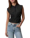 Rag & Bone Louisa Twist Front Shirt In Black