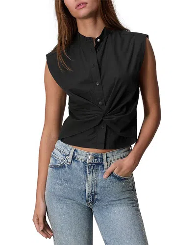 Rag & Bone Louisa Twist Front Shirt In Black