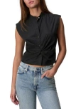 Rag & Bone Louisa Twist Front Shirt In Black