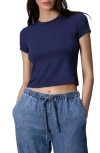 Rag & Bone Luca Slim Short-sleeve Baby Tee In Dark Blue