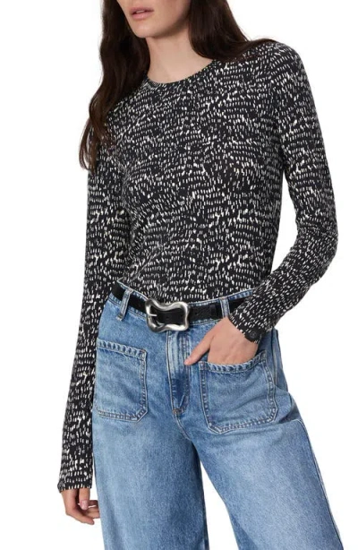 Rag & Bone Luca Printed Stretch-modal Jersey Top In Black