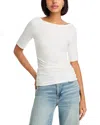 Rag & Bone Luca Shirred Short-sleeve Top In White