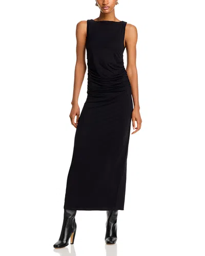 Rag & Bone Luca Womens Modal Shirred Maxi Dress In Black