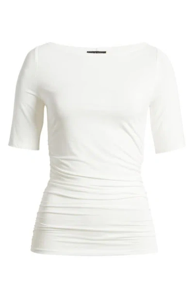 Rag & Bone Luca Shirred Short-sleeve Top In White