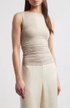 Rag & Bone Luca Shirred Tank Top In Fossil