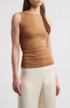 Rag & Bone Luca Shirred Tank Top In Khaki