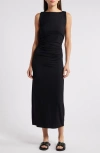 Rag & Bone Luca Shirred Midi Dress In Black