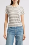 Rag & Bone Luca Stripe Rib Baby T-shirt In Ivory Multi