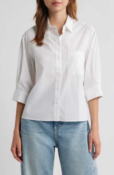 Rag & Bone Lucia Three Quarter Sleeve Cotton Button-up Shirt