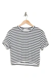 Rag & Bone Mai Boxy Crop T-shirt In White Stripe