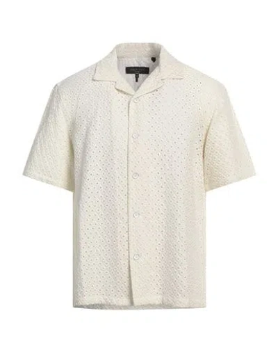 Rag & Bone Man Shirt Ivory Size L Lyocell In White
