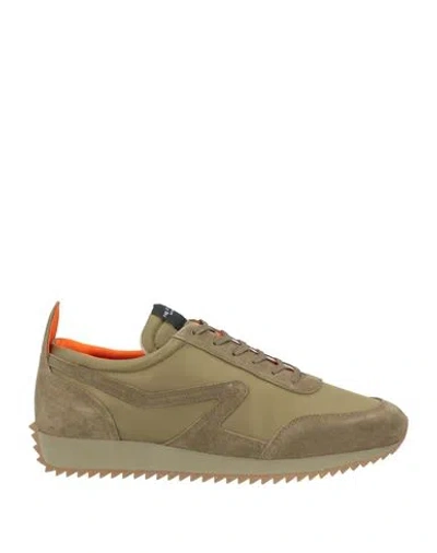 Rag & Bone Man Sneakers Military Green Size 12 Leather, Textile Fibers In Green