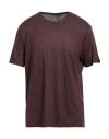 Rag & Bone Man T-shirt Chocolate Brown Size S Linen