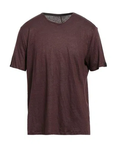 Rag & Bone Man T-shirt Chocolate Brown Size S Linen