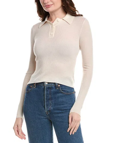 Rag & Bone Mandee Cashmere Polo Sweater In White