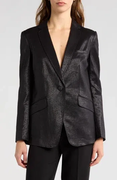 Rag & Bone Margot One-button Blazer In Blackshine