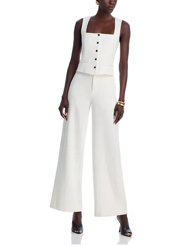 Rag & Bone Marianne Sleeveless Wide Leg Ponte Jumpsuit In White