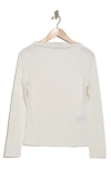 Rag & Bone Marie Wide Ribbed Long Sleeve Top In White