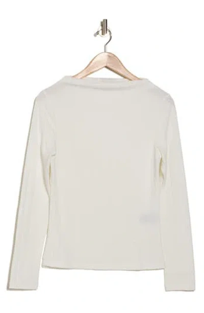 Rag & Bone Marie Wide Ribbed Long Sleeve Top In White